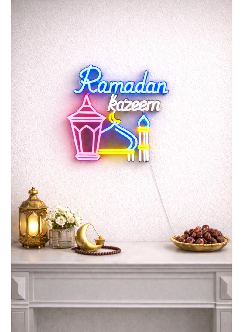 مصباح جداري LED رمضان كريم يعمل بمنفذ USB - مصباح ليلي إسلامي متعدد الألوان للمنزل والباب والديكور الخارجي - سلك بطول مترين، موفر للطاقة - Image 5